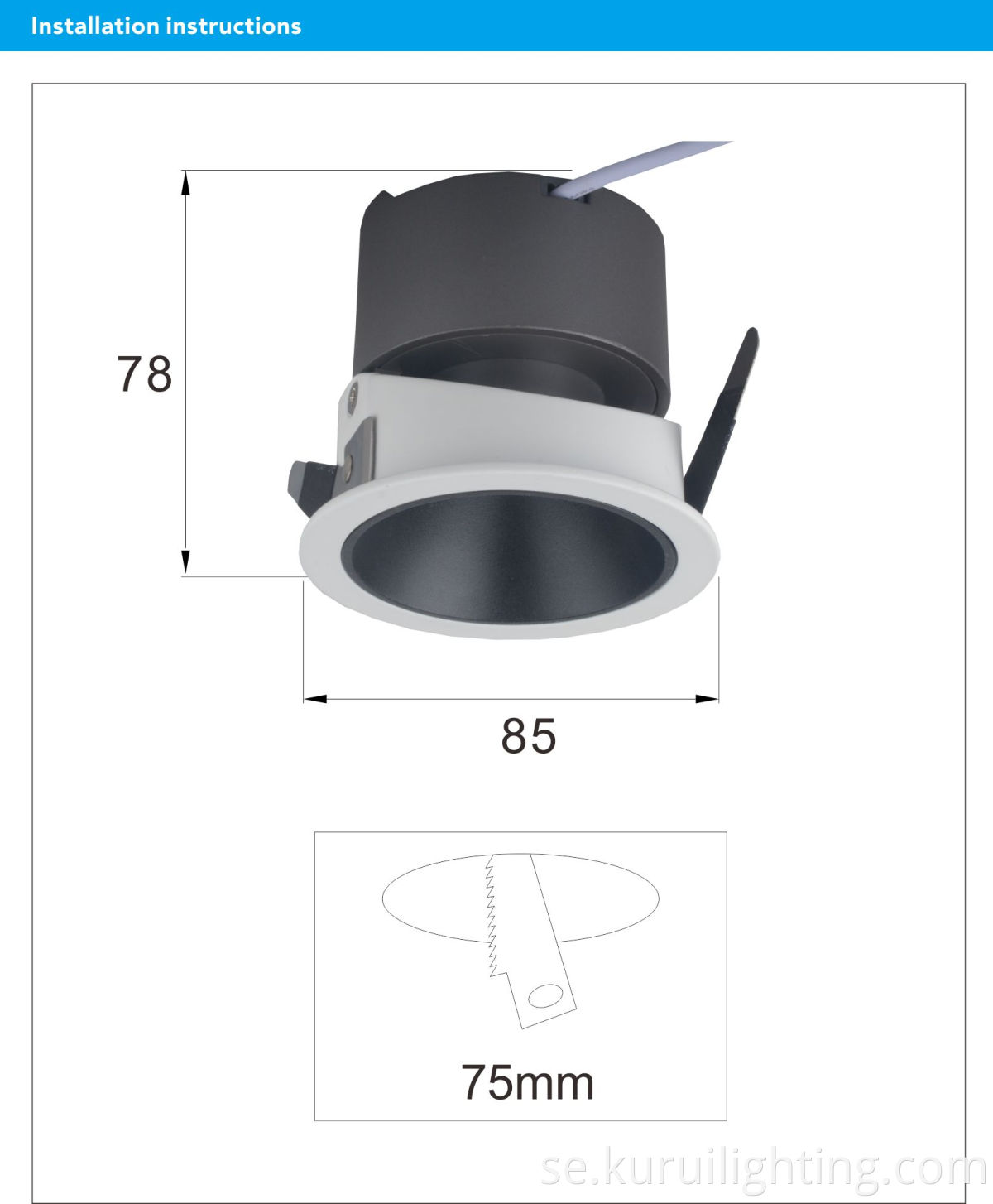 Super konkurrenskraftigt bra pris 10W icke-isolerad nedljus anti-bländ justerbar infälld hotellväggbricka COB LED-spotlight